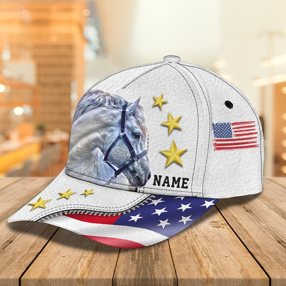 Horse With Stars American Customized Name Cap, Farmer Cap, Cap For Farmers, Best Farm Hat, Farm Use Hat