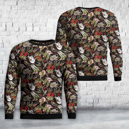 Howdy Christmas Boots and Hats Sweater, Christmas Ugly Sweater, Sweater Xmas, Ugly Sweater