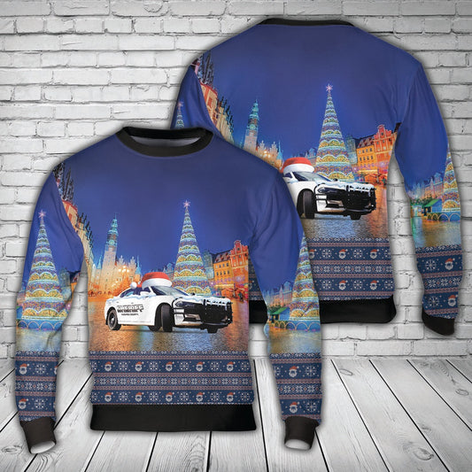 Hughes County Sheriff, Oklahoma Christmas AOP Sweater, Christmas Ugly Sweater, Sweater Xmas, Ugly Sweater