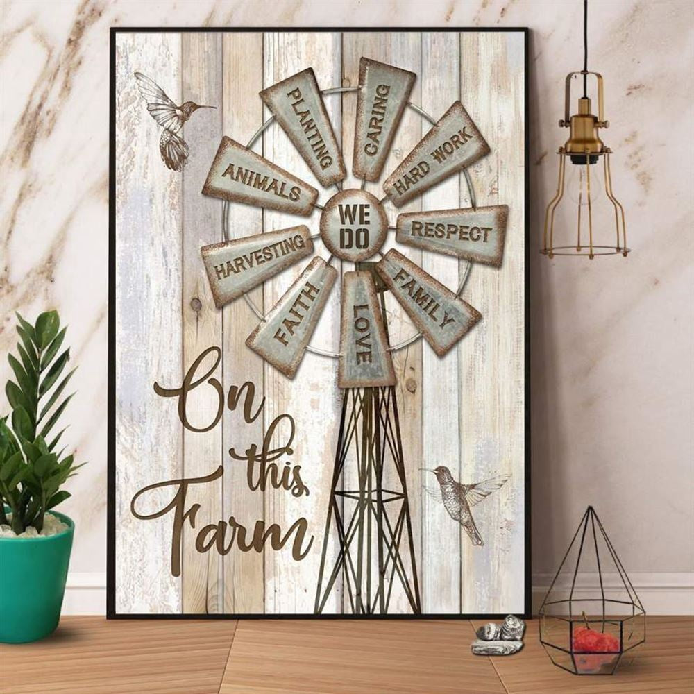 Hummingbird On This Farm Canvas, Farm Canvas, Farm Art Decor