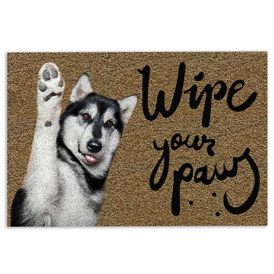 Husky Welcome Doormat, Wipe Your Paws Funny Husky Sibir Dog Puppy Gift For Dog Lover Welcome Doormat, Pets Home Decor Door Mat