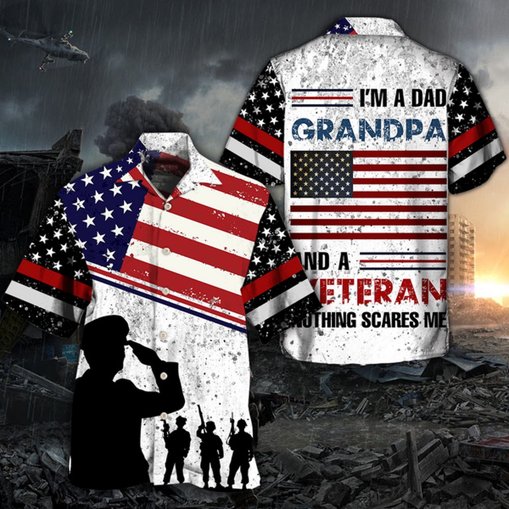 I Am A Dad Grandpa And A Veteran Hawaiian ShirtShort, Farm Hawaiian Shirt, Farmer Hawaii