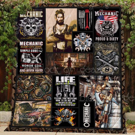 I Am A Mechanic Quilt Blanket, Father’s Day Perfect Gifts For Mechanic, Farm Blanket, Farm Animal Blanket