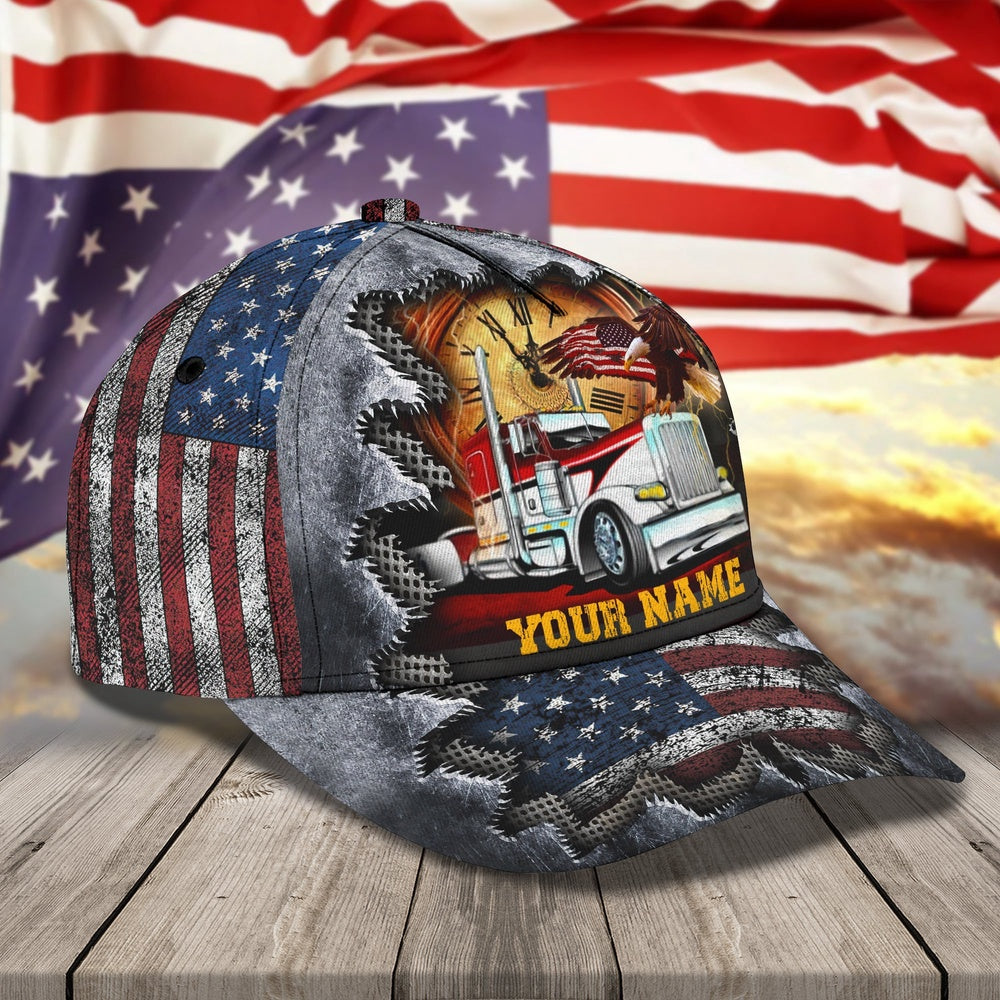 I Am American Trucker Customized Name 3D Cap, Farmer Cap, Cap For Farmers, Best Farm Hat, Farm Use Hat