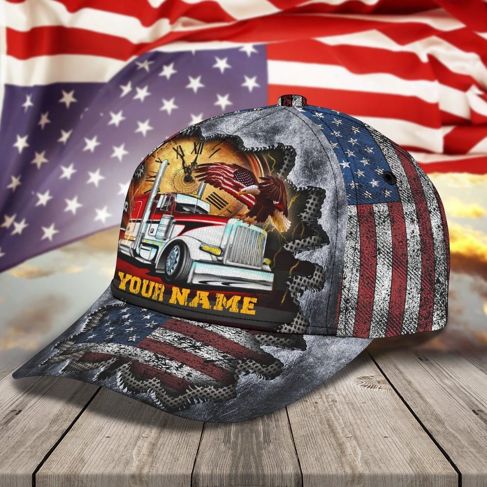 I Am American Trucker Customized Name 3D Cap, Farmer Cap, Cap For Farmers, Best Farm Hat, Farm Use Hat