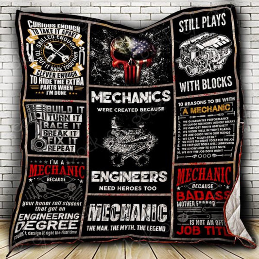 I Am Mechanic Quilt Blanket, Farm Blanket, Farm Animal Blanket