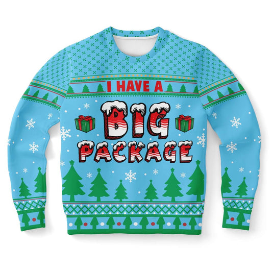 I Have A Big Package Ugly Christmas Sweater, Christmas Ugly Sweater, Sweater Xmas, Ugly Sweater