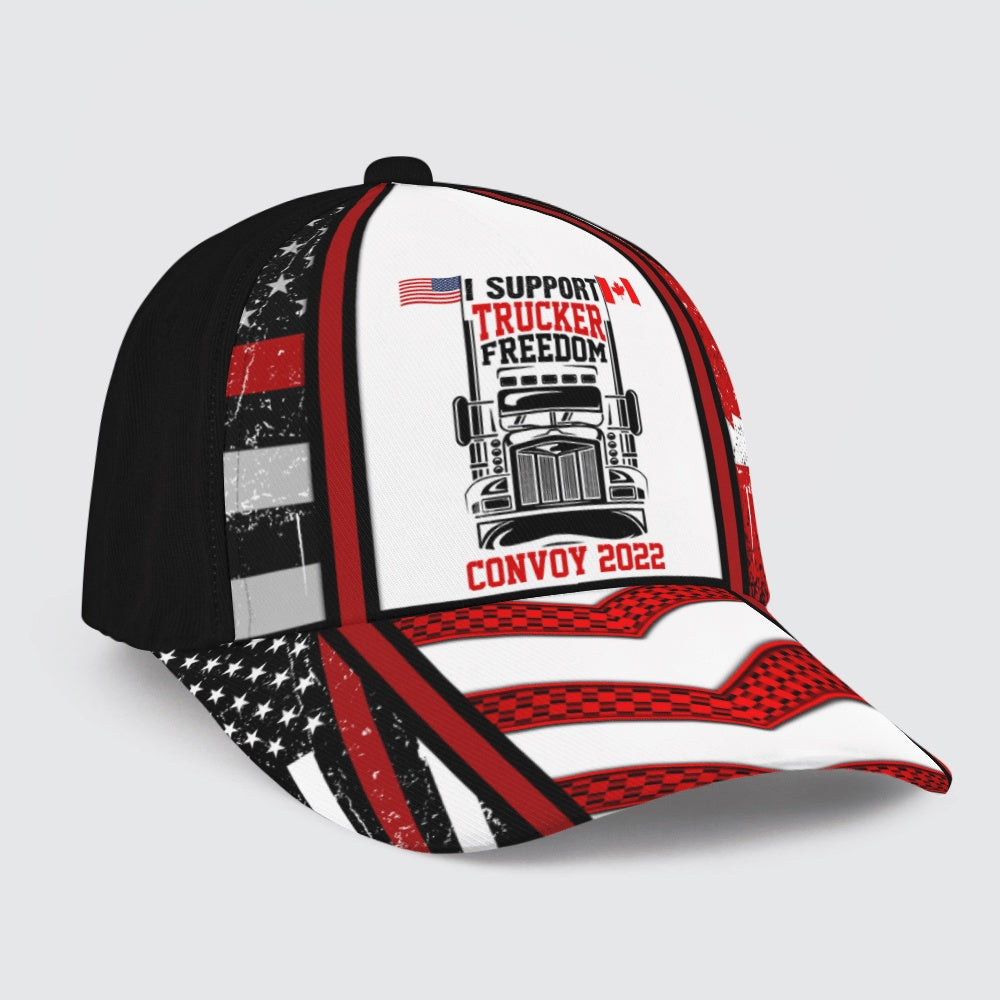 I Support Truckers Freedom Convoy 2022 3D Baseball Cap All Over Printed, Farmer Cap, Vintage Farmer Hat, Mens Farmer Hats, Cap For Farmers