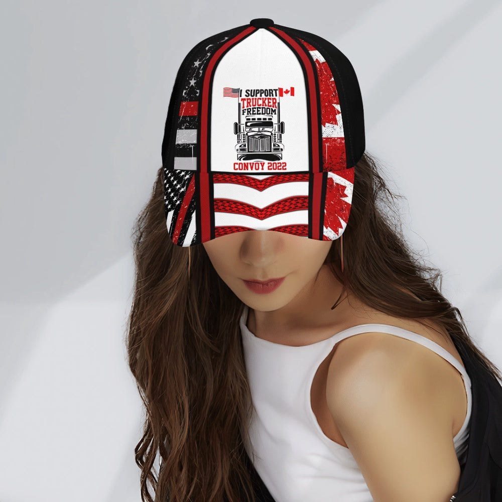 I Support Truckers Freedom Convoy 2022 3D Baseball Cap All Over Printed, Farmer Cap, Vintage Farmer Hat, Mens Farmer Hats, Cap For Farmers