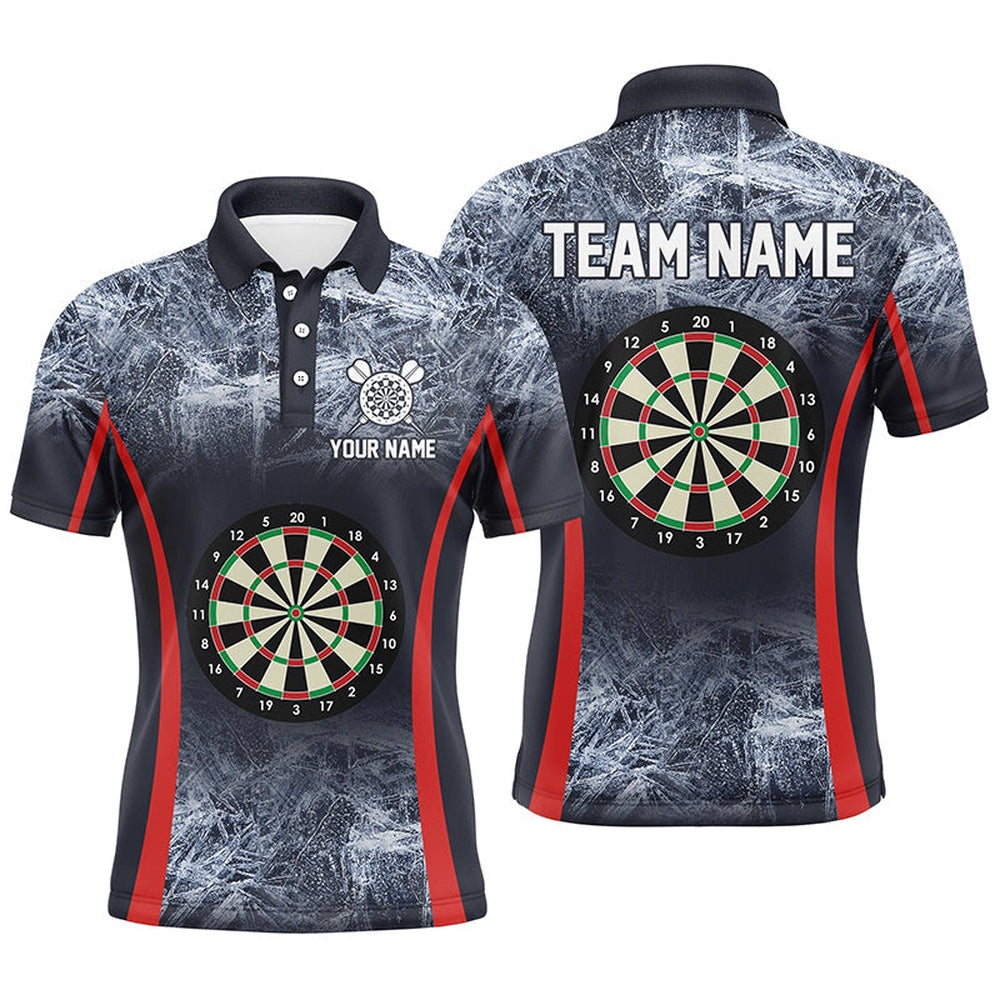 Icy Navy Blue Mens Darts Polo Shirt Customized Darts Shirt For Men Darts Team Polo, Darts Team Polo Shirt