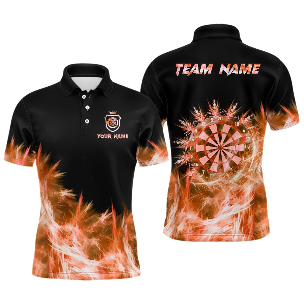 Icy Orange Light Mens Darts Polo Shirts Custom Dart Shirts For Team Darts Polo, Darts Team Polo Shirt