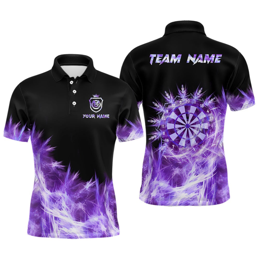 Icy Purple Light Mens Darts Polo Shirts Custom Dart Shirts For Team Darts Polo, Darts Team Polo Shirt