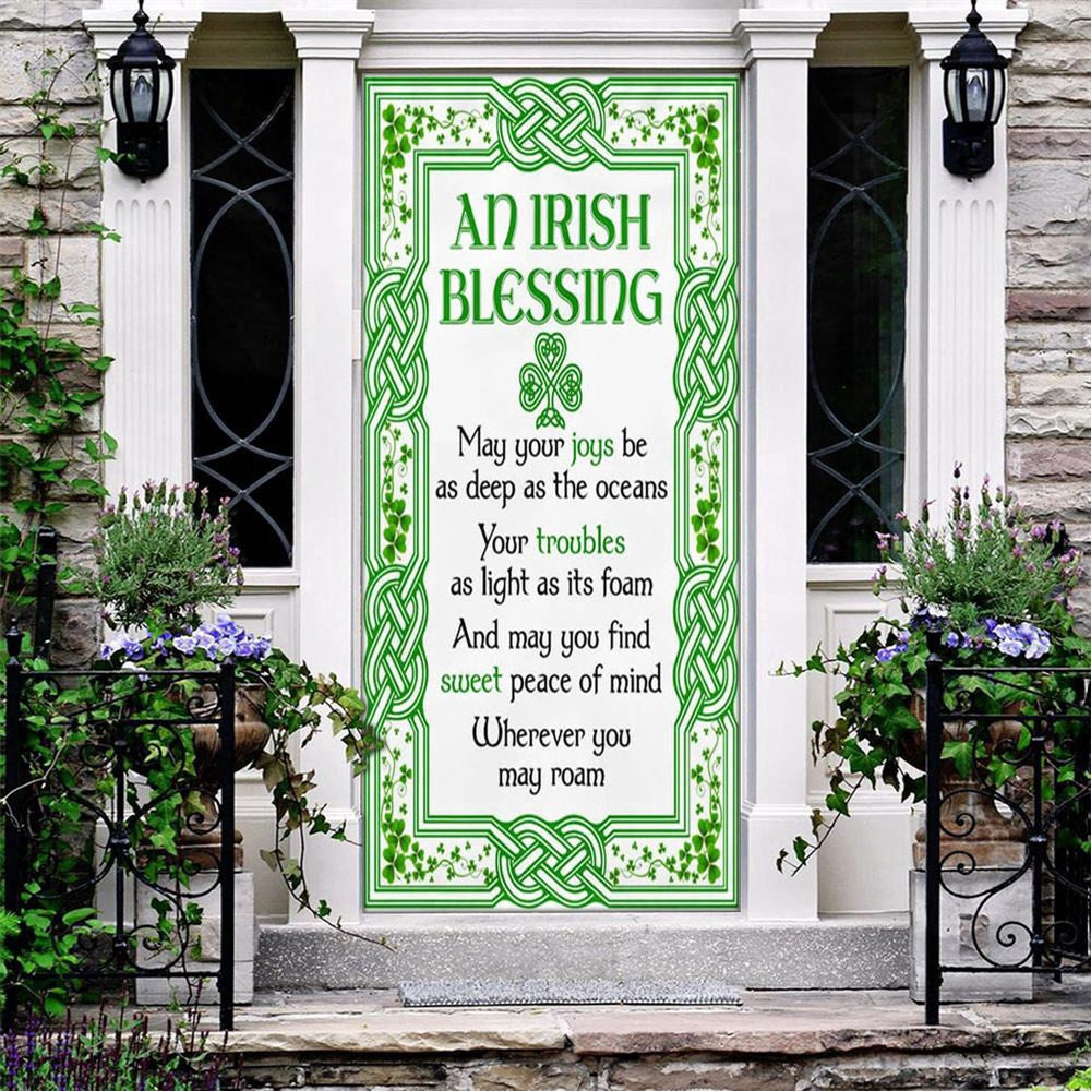 Irish Blessing Door Cover St Patrick's Day, Patricks Day Home Door, Patrick Day Home Decor