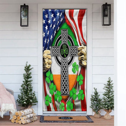 Irish Celtic Knot Cross Irish Door Cover, Patricks Day Home Door, Patrick Day Home Decor