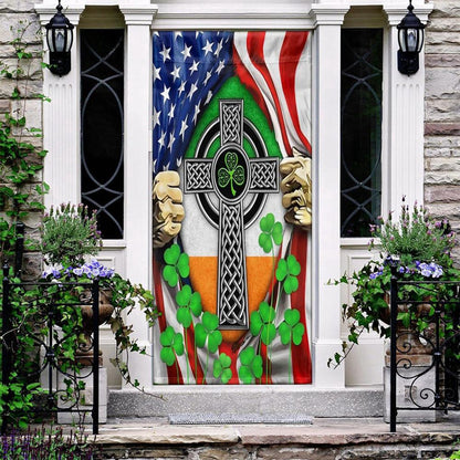 Irish Celtic Knot Cross Irish Door Cover, Patricks Day Home Door, Patrick Day Home Decor