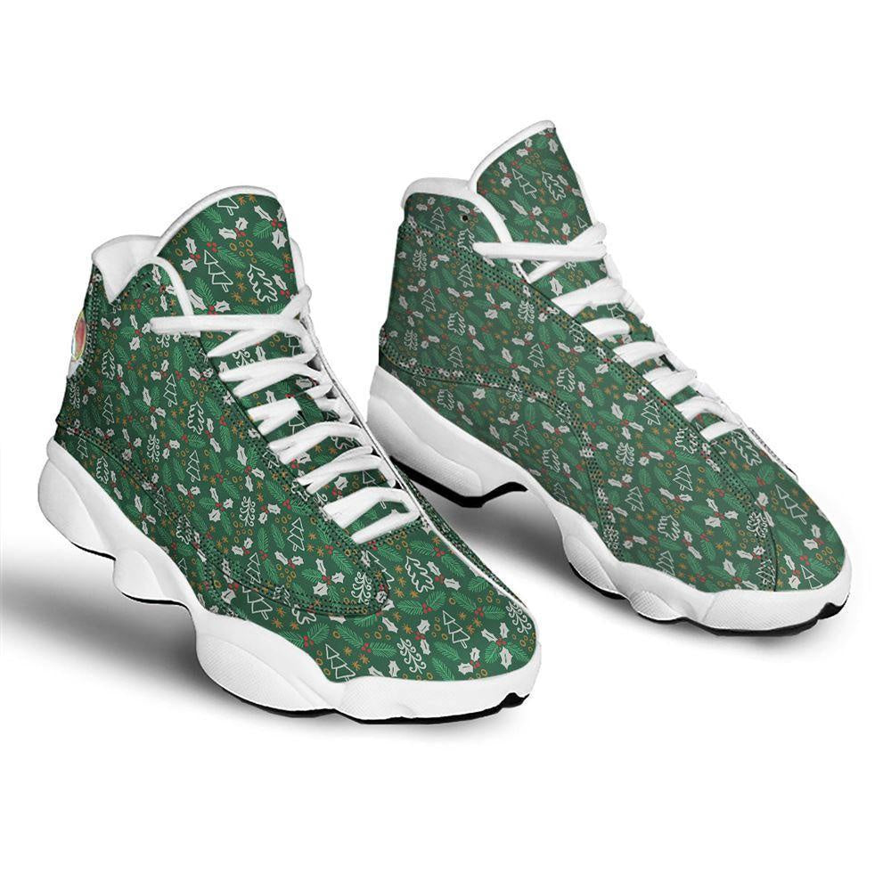 Ivy Leaf Christmas Print Pattern Basketball Shoes, Christmas Basketball Shoes, Christmas Shoes