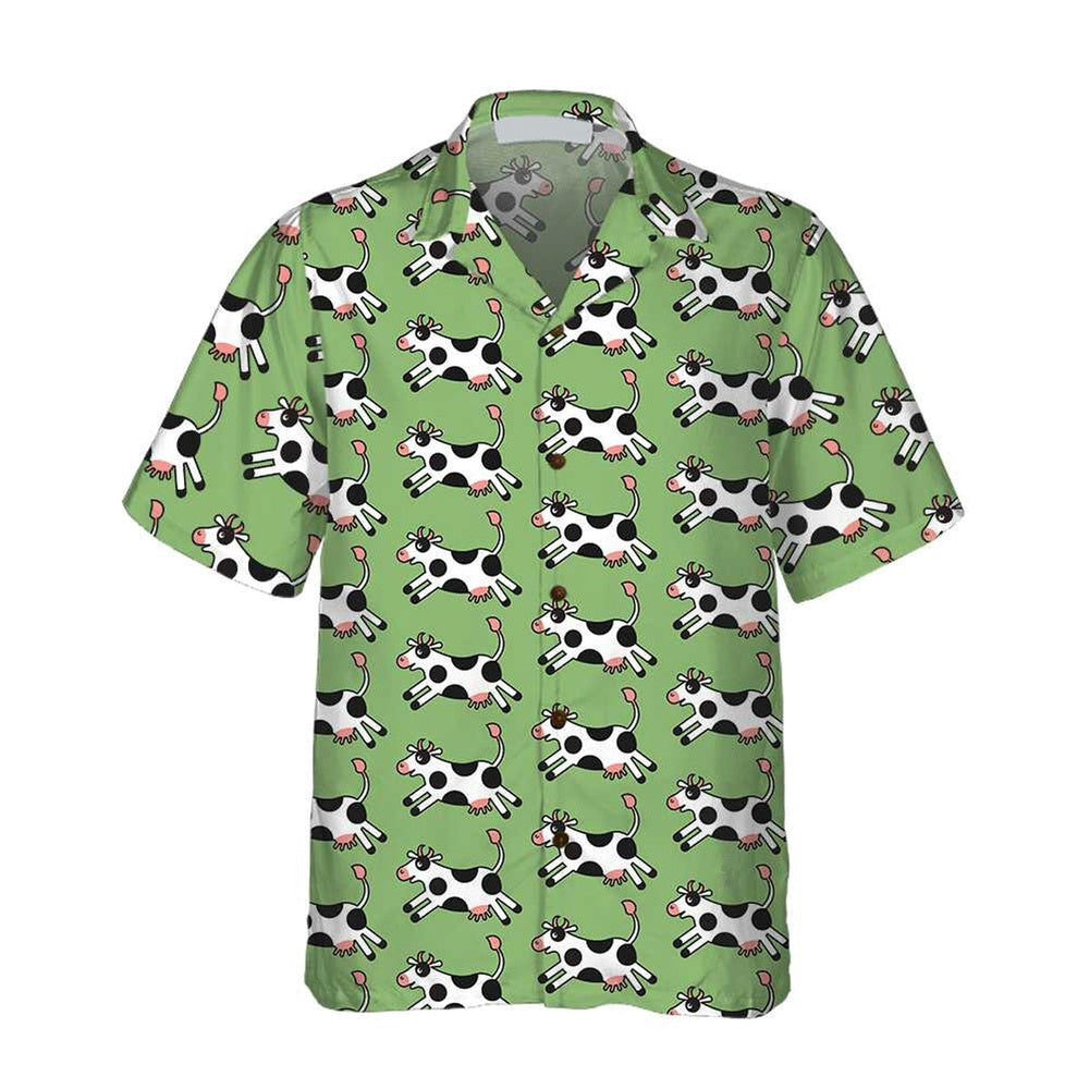 JUMPING COW All Printed Hawaiian Shirt, Farm Hawaiian Shirt, Farmer Hawaii