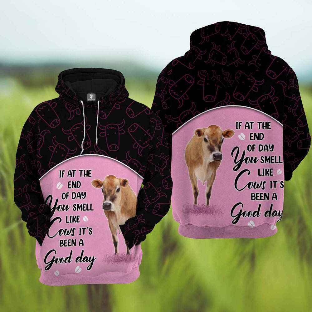 Jersey Cattle It's Been A Good Day 3D Hoodie, Farmer Hoodie, Farm Themed Shirts, Farm Tee Shirts
