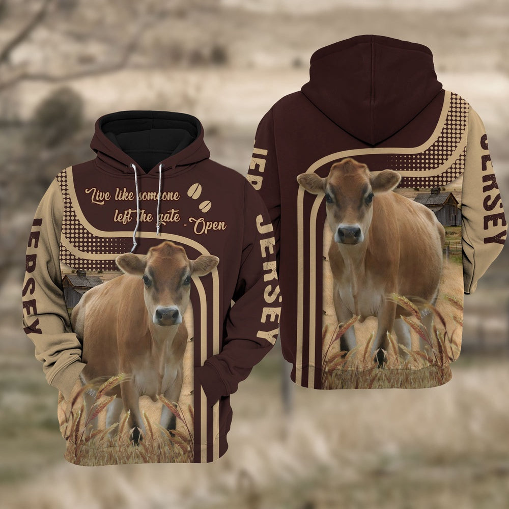 Jersey Cattle Live Like Some One Hoodie, Farmer Hoodie, Farm Themed Shirts, Farm Tee Shirts