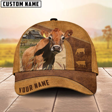 Jersey Cow No Horns Custom Name Cap, Farmer Cap, Cap For Farmers, Best Farm Hat, Farm Use Hat