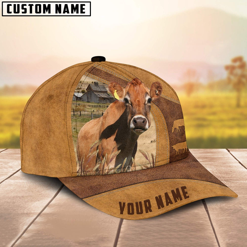 Jersey Cow No Horns Custom Name Cap, Farmer Cap, Cap For Farmers, Best Farm Hat, Farm Use Hat