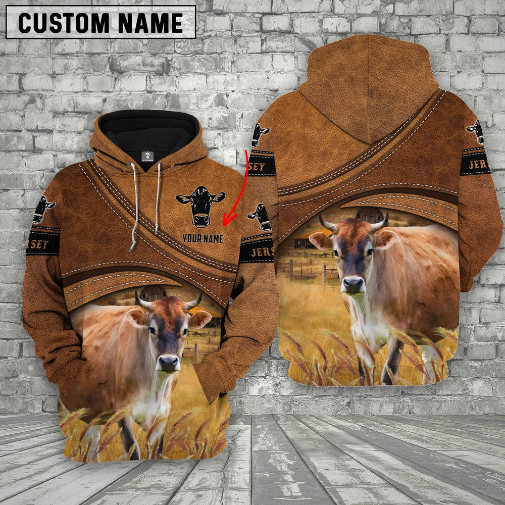 Jersey Customized Name Brown Race Hoodie, Farmer Hoodie, Custom Farm Shirts, Farmer T Shirt