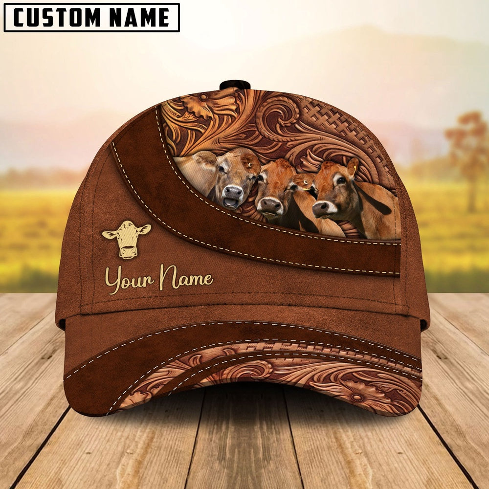 Jersey Farm Life Beauty Leather Pattern Customized 3D Cap_9524, Farmer Cap, Cap For Farmers, Best Farm Hat, Farm Use Hat