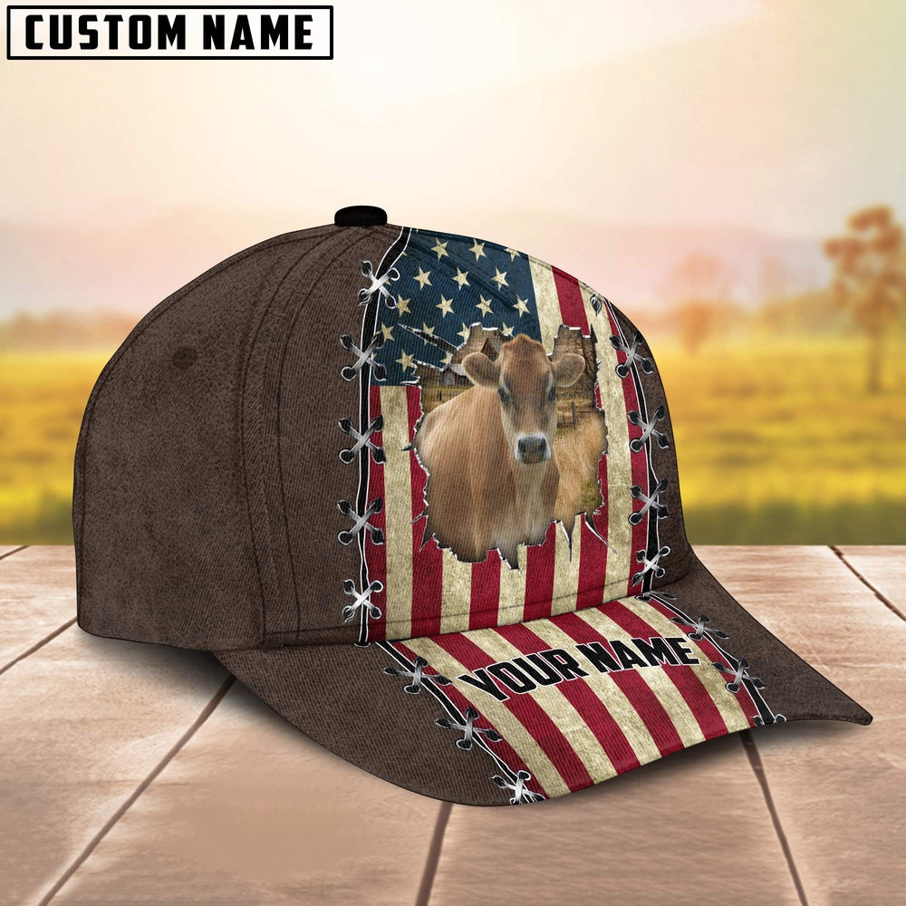 Jersey Flag Customized Name Denim Cap, Farmer Cap, Cap For Farmers, Best Farm Hat, Farm Use Hat