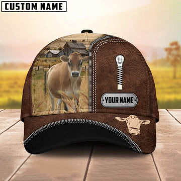 Jersey Leather Zip Pattern Customized Name Cap, Farmer Cap, Cap For Farmers, Best Farm Hat, Farm Use Hat