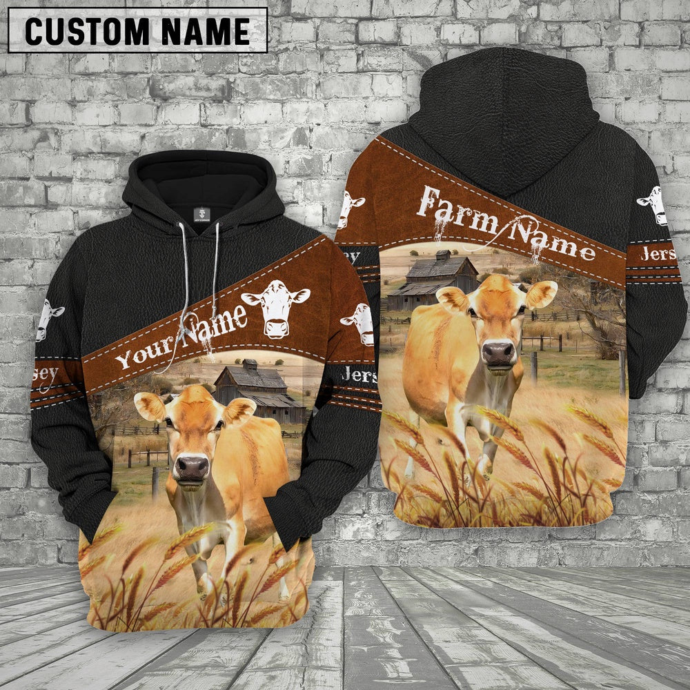 Jersey On Farms Custom Name Printed 3D Black Hoodie, Farmer Hoodie, Custom Farm Shirts, Farmer T Shirt