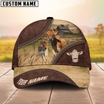 Jersey On The Farm Customized Name 3D Brown Cap, Farmer Cap, Cap For Farmers, Best Farm Hat, Farm Use Hat