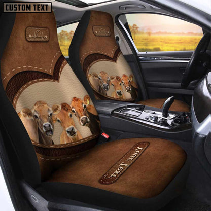 Jersey Pattern Customized Name Heart Car Seat Cover, Car Seat Cover, Farm Car Seat Cover, Pet Seat Covers