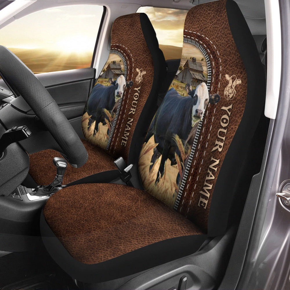 Jersey Personalized Name Leather Pattern Car Seat Cover, Car Seat Cover, Farm Car Seat Cover, Pet Seat Covers