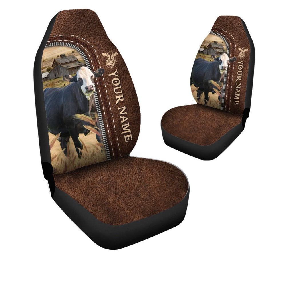 Jersey Personalized Name Leather Pattern Car Seat Cover, Car Seat Cover, Farm Car Seat Cover, Pet Seat Covers