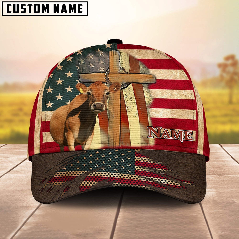 Jersey USA Flag Customized Name Cap, Farmer Cap, Cap For Farmers, Best Farm Hat, Farm Use Hat
