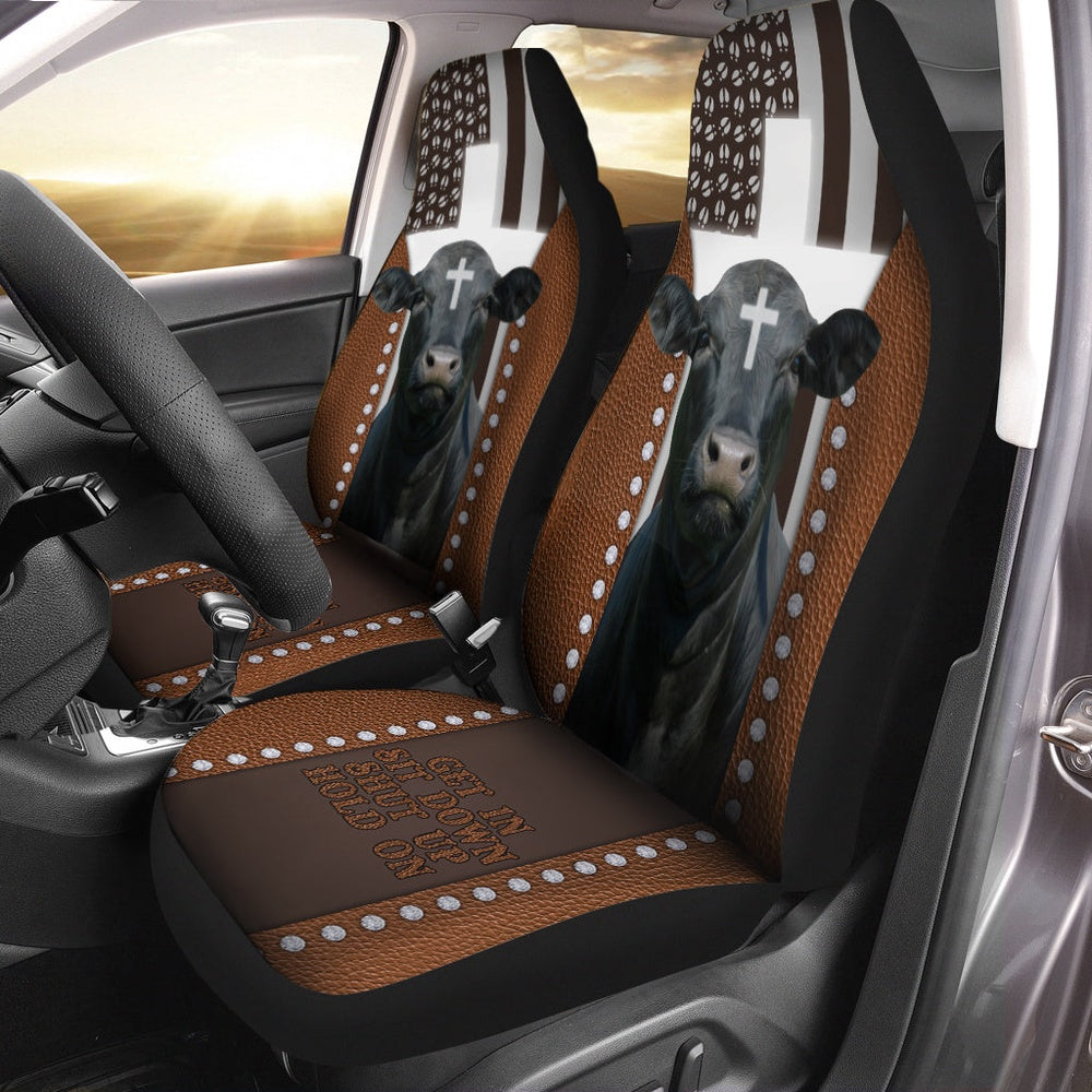 Jesus Black Angus Pattern Car Seat Cover, Car Seat Cover, Farm Car Seat Cover, Pet Seat Covers