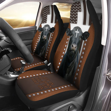 Jesus Black Angus Pattern Car Seat Cover, Car Seat Cover, Farm Car Seat Cover, Pet Seat Covers