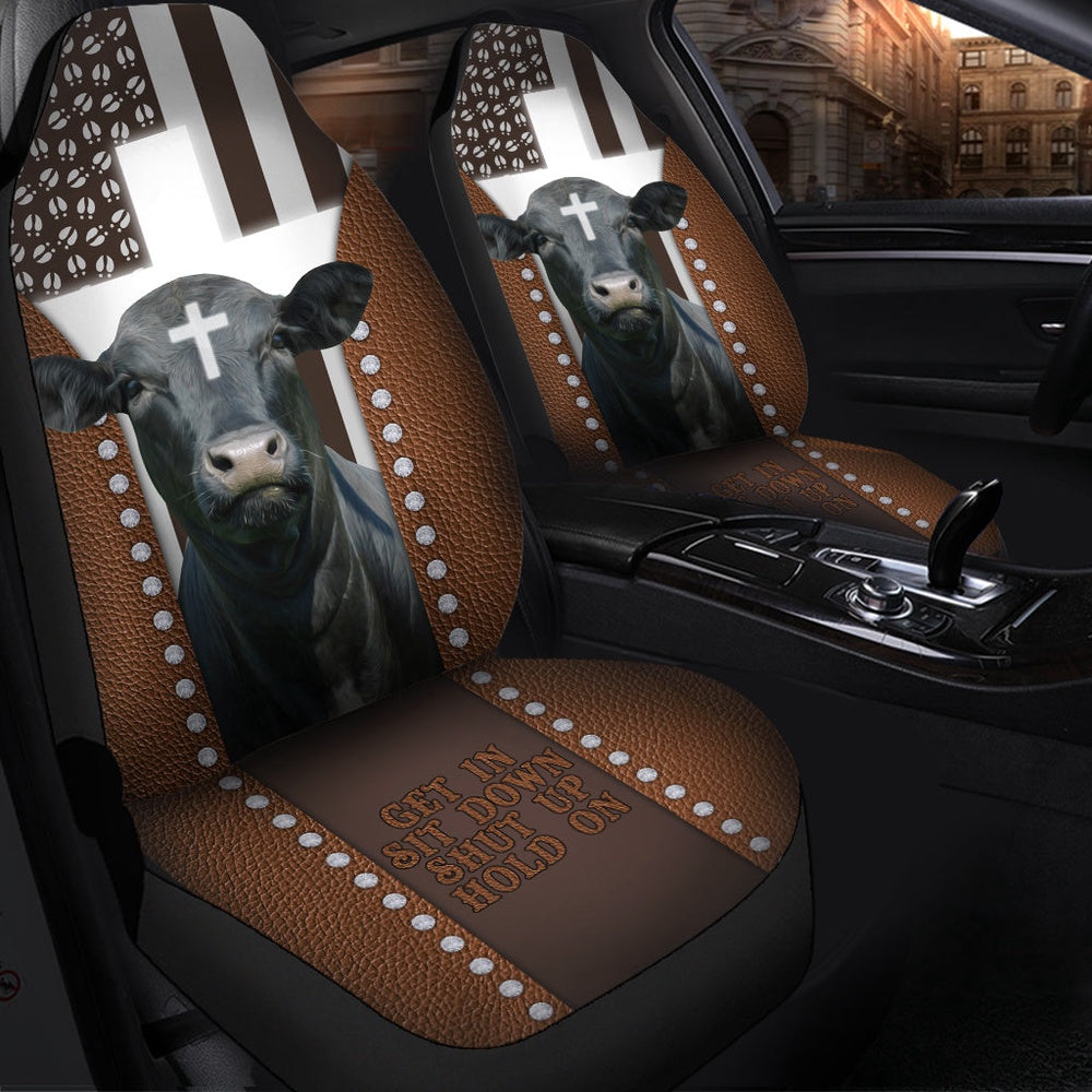 Jesus Black Angus Pattern Car Seat Cover, Car Seat Cover, Farm Car Seat Cover, Pet Seat Covers