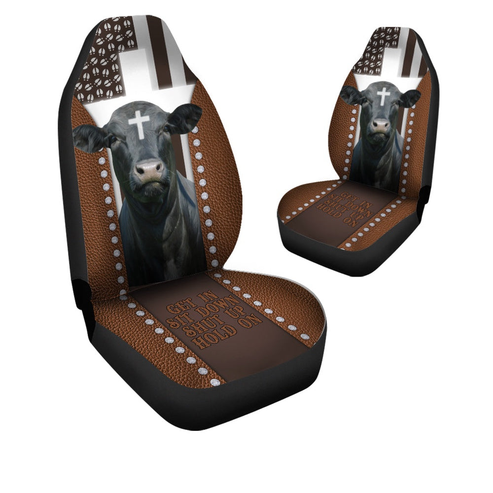 Jesus Black Angus Pattern Car Seat Cover, Car Seat Cover, Farm Car Seat Cover, Pet Seat Covers