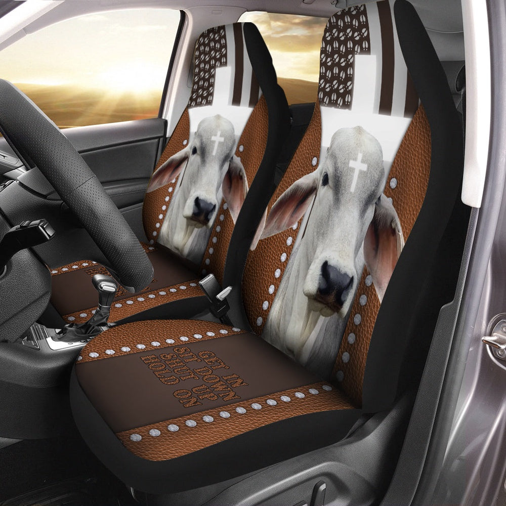 Jesus Brahman Cattle Pattern Car Seat Cover, Car Seat Cover, Farm Car Seat Cover, Pet Seat Covers