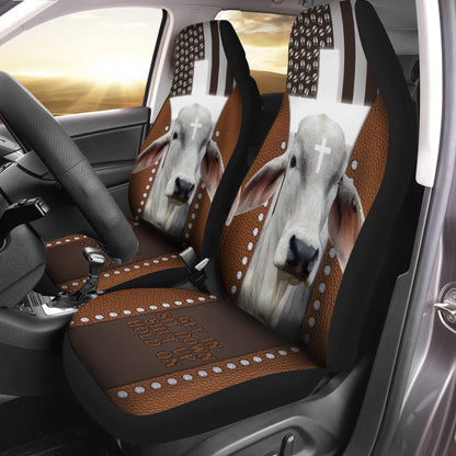 Jesus Brahman Cattle Pattern Car Seat Cover, Car Seat Cover, Farm Car Seat Cover, Pet Seat Covers