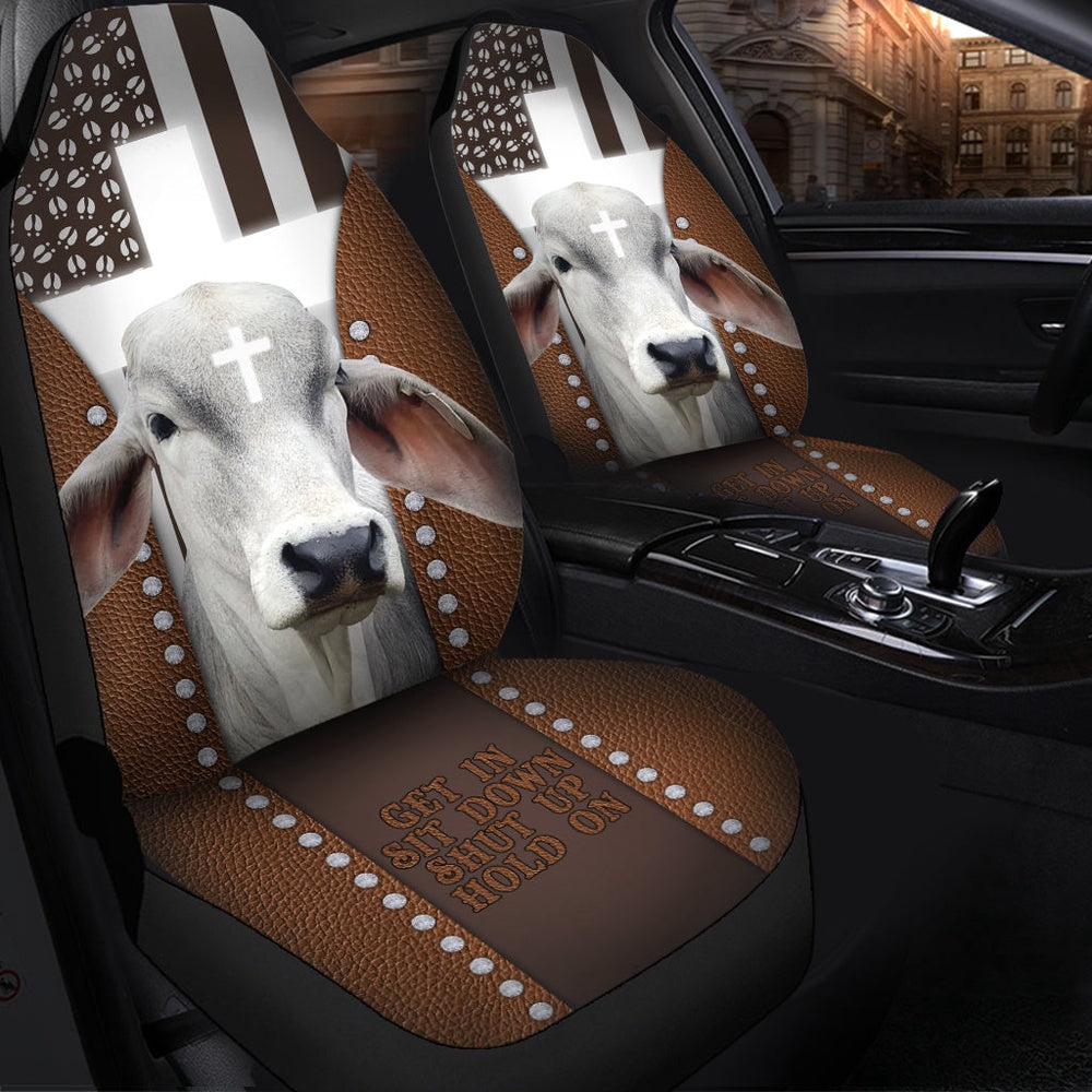 Jesus Brahman Cattle Pattern Car Seat Cover, Car Seat Cover, Farm Car Seat Cover, Pet Seat Covers