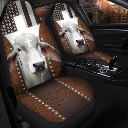 Jesus Brahman Cattle Pattern Car Seat Cover, Car Seat Cover, Farm Car Seat Cover, Pet Seat Covers