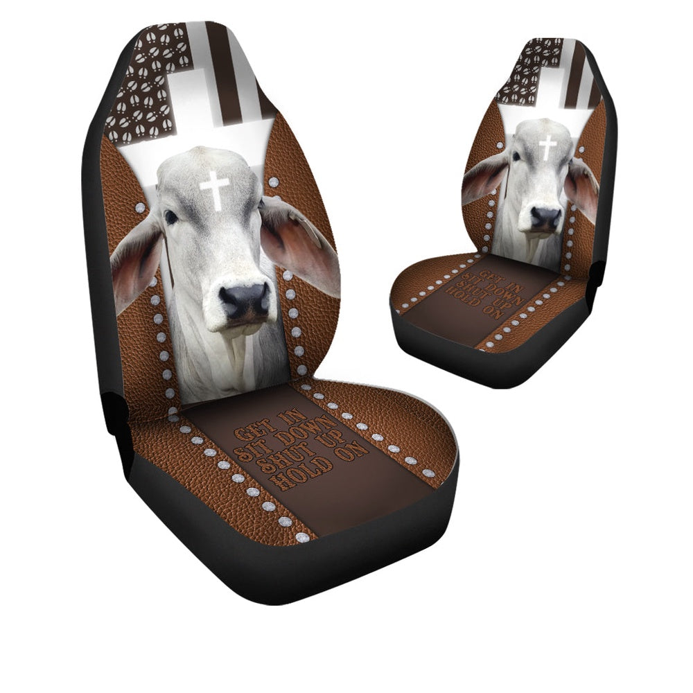 Jesus Brahman Cattle Pattern Car Seat Cover, Car Seat Cover, Farm Car Seat Cover, Pet Seat Covers