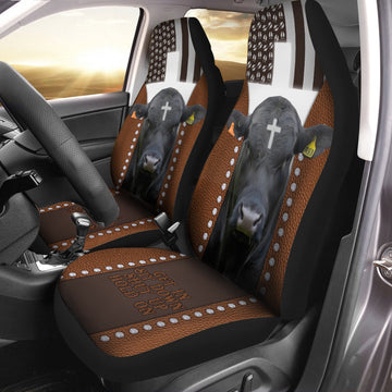 Jesus Brangus Pattern Car Seat Cover, Car Seat Cover, Farm Car Seat Cover, Pet Seat Covers