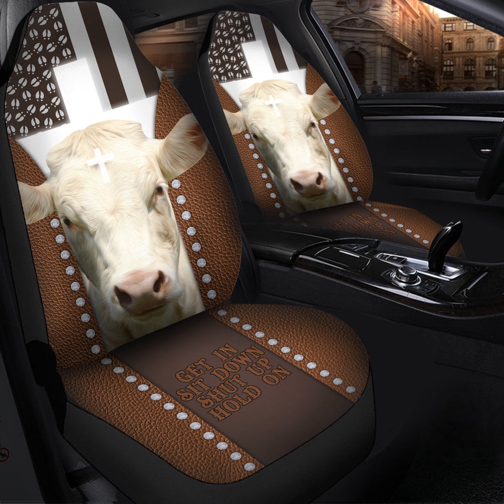 Jesus Charolais Pattern Car Seat Cover, Car Seat Cover, Farm Car Seat Cover, Pet Seat Covers
