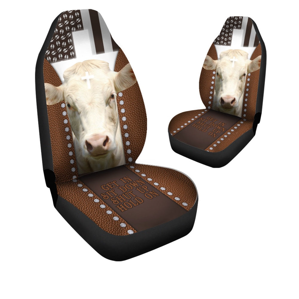 Jesus Charolais Pattern Car Seat Cover, Car Seat Cover, Farm Car Seat Cover, Pet Seat Covers