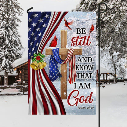 Jesus Christ Cross Flag Be Still And Know That I Am God Christmas Flag, Christmas Outdoor Decor Decoration