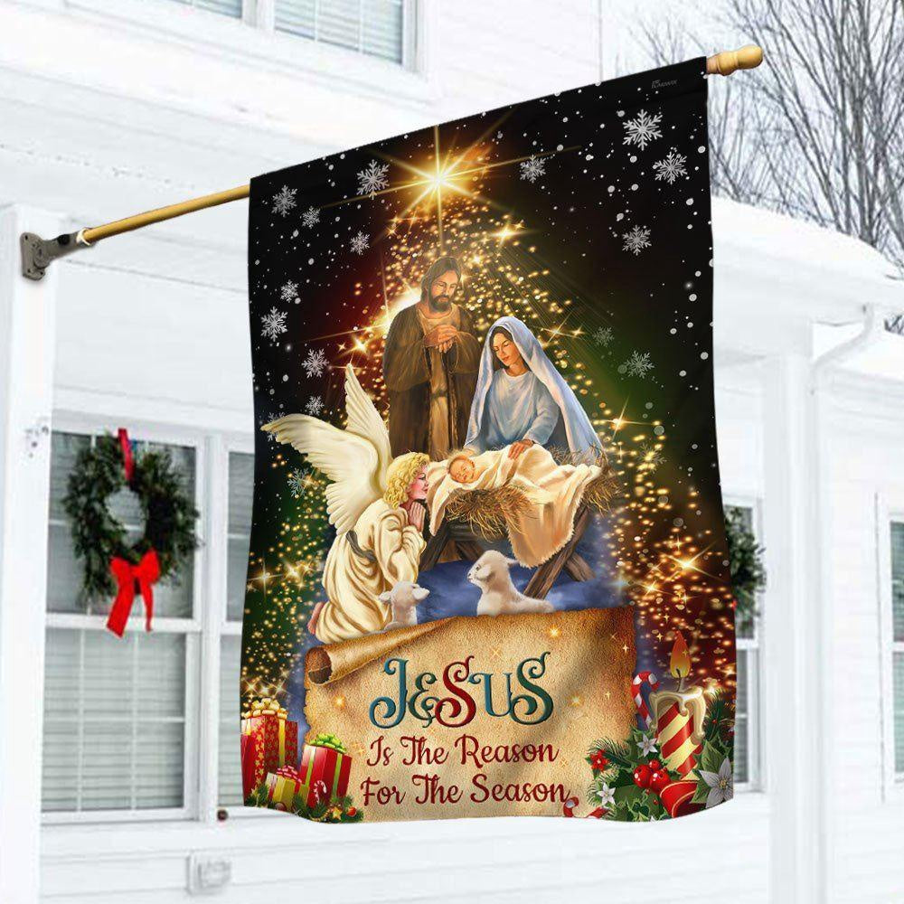 Jesus Christmas Flag Jesus Is The Reason For The Season Christmas Flag, Christmas Outdoor Decor Decoration
