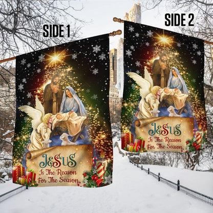 Jesus Christmas Flag Jesus Is The Reason For The Season Christmas Flag, Christmas Outdoor Decor Decoration